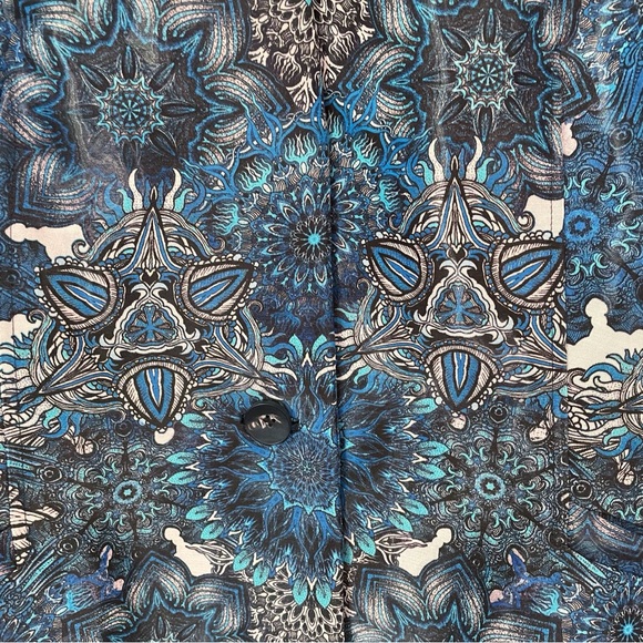 NWOT Helmut Lang 
Mandala-Print Wet effect Jacket in blue size 0 - Picture 14 of 16